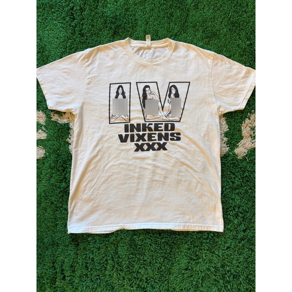 Next Level Inked Vixens T-Shirt Mens Large White Fair Graphic Tee Tattoo